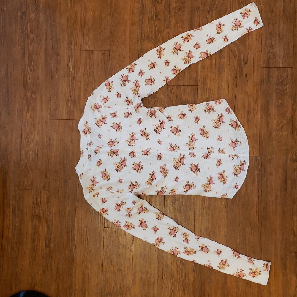 Free People Floral Waffle Knit Top - Picture 5 of 6